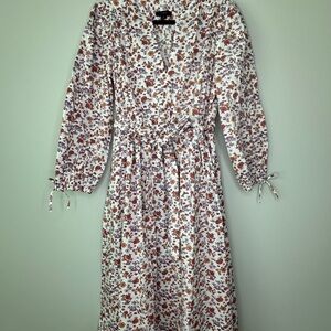 J. Crew White Cream Smocked Sundress with Bishop Sleeves